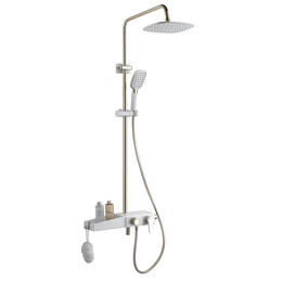 Душевая стойка Azario AZ-801-1, белый/золото, Цвет производителя: белый, золото - фото 