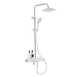 Душевая стойка с термостатом Azario AZ-821, хром/белый - фото 