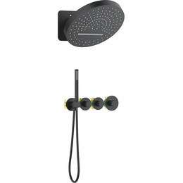 Душевая система для душа с термостатом Timo Saona SX-2329/03SM, черный матовый - фото 