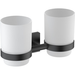 Стакан двойной для зубных щеток Timo Selene 12034/03, черный матовый - фото 