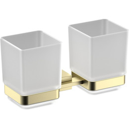 Стакан двойной для зубных щеток Timo Selene 17034/17, золото матовое - фото 