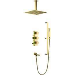 Душевая система для ванны с термостатом Timo Selene SX-2239/17SM, золото матовое - фото 