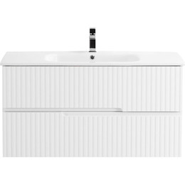 Тумба подвесная с раковиной Cezares DUET-1000-2C-SO-BL 100 см, Bianco Lucido - фото 
