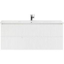 Тумба подвесная с раковиной Cezares DUET-1200-2C-SO-BL 120 см, Bianco Lucido - фото 