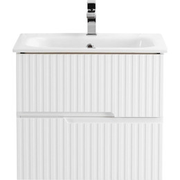 Тумба подвесная с раковиной Cezares DUET-800-2C-SO-BL 80 см, Bianco Lucido - фото 