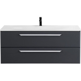 Тумба подвесная с раковиной Cezares ECO-1200-2C-SO-GR-P 120 см, Grafito - фото 