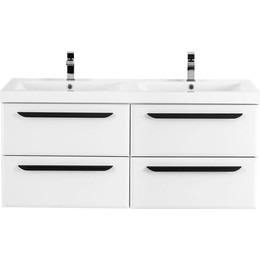 Тумба подвесная с раковиной Cezares ECO-1200-4C-SO-2-BL 120 см, Bianco Lucido - фото 