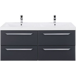 Тумба подвесная с раковиной Cezares ECO-1200-4C-SO-2-GR-P 120 см, Grafito - фото 