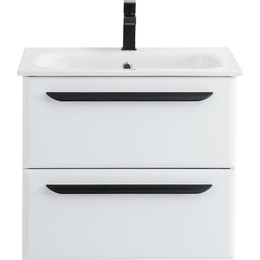 Тумба подвесная с раковиной Cezares ECO-CER-600-2C-SO-BO 60 см, Bianco Opaco - фото 