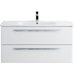 Тумба подвесная с раковиной Cezares ECO-CER-800-2C-SO-BL 80 см, Bianco Lucido - фото 