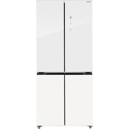 Холодильник Side by Side Hiberg RFQ-600DX NFGW inverter, белое мерцающее стекло - фото 