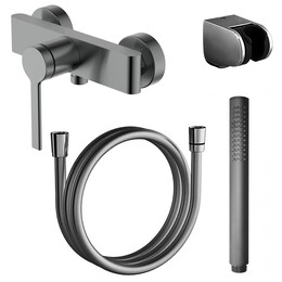 Смеситель для душа Azario Vincente AZ-VRZ338326AJ, графит, Цвет производителя: оружейная сталь - фото 