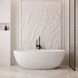 Ванна отдельностоящая Abber Stein 170x75 см AS9624-1.7, белый матовый, Размер - мм: 1700х750 - фото 