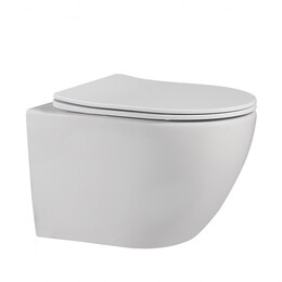 Унитаз подвесной безободковый Abber Bequem AC1100MW с крышкой микролифт, белый матовый - фото 