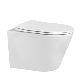 Унитаз подвесной безободковый Abber Bequem AC1102MW с крышкой микролифт, белый матовый, Цвет производителя: белый матовый - фото 