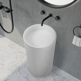 Раковина напольная Abber Stein 50 см AS2501-H, белый матовый - фото 