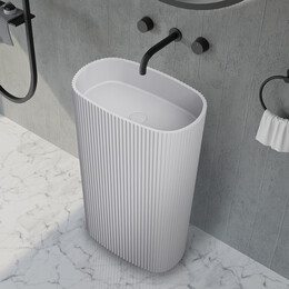 Раковина напольная Abber Stein 55 см AS2502-H, белый матовый - фото 