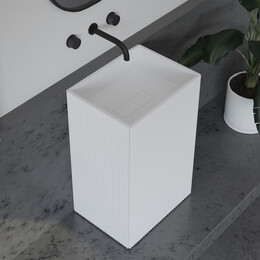 Раковина напольная Abber Stein 50 см AS2503-H, белый матовый - фото 