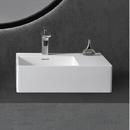 Раковина подвесная Abber Stein 56 см AS2644 L, белый матовый - фото 