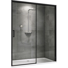 Душевая дверь Abber Komfort 130 см AG93130B (стекло 8 мм), черный/прозрачное - фото 