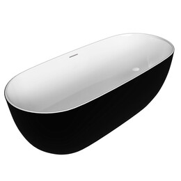 Ванна отдельностоящая Grossman Classic 160x80 см GR-2502MB, черный матовый - фото 