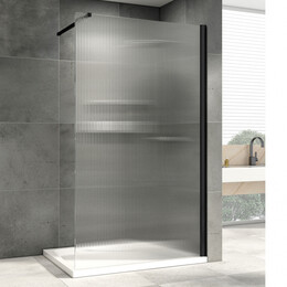 Душевая перегородка Abber Immer Offen 90 см AG61091R8 (стекло 8 мм), черный/рифленое - фото 