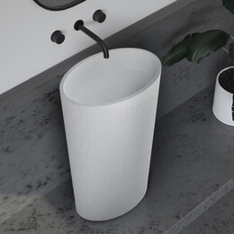 Раковина напольная Abber Stein 50 см AS2504-H, белый матовый - фото 