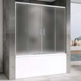 Шторка для ванны Abber Schwarzer Diamant 170 см AG57170M, хром/матовое - фото 