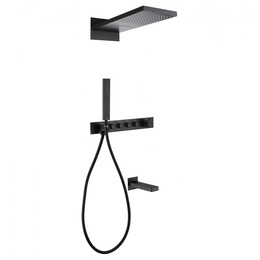 Душевая система для ванны с термостатом Abber Rund AF8753B, черный матовый - фото 