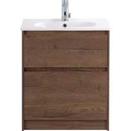 Тумба напольная с раковиной BelBagno KRAFT-600-2C-PIA-RT 60 см, Rovere Tabacco (раковина BB600ETL) - фото 