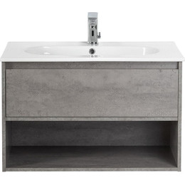 Тумба подвесная с раковиной BelBagno KRAFT-800-1C-SO-CG 80 см, Cemento Grigio - фото 