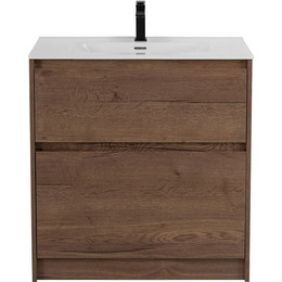 Тумба напольная с раковиной BelBagno KRAFT-800-2C-PIA-RT 80 см, Rovere Tabacco (раковина BB800ETL) - фото 