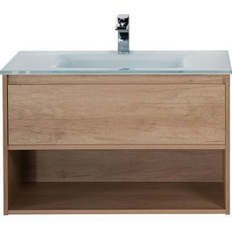 Тумба подвесная с раковиной BelBagno KRAFT-1000-1C-SO-RNN 100 см, Rovere Nebrasca Nature (раковина BB1010/465-LV-VTR-BL) - фото 