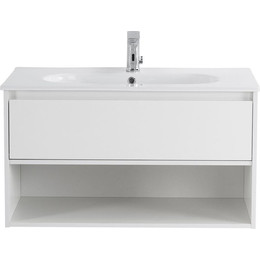 Тумба подвесная с раковиной BelBagno KRAFT-900-1C-SO-BO 90 см, Bianco Opaco (раковина BB900ETL) - фото 