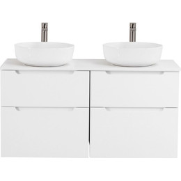 Тумба подвесная со столешницей BelBagno Etna 120 см ETNA-H60-600-2C-SO-BL-P+EK-120-2-BL, Цвет фасада: Bianco Lucido - фото 