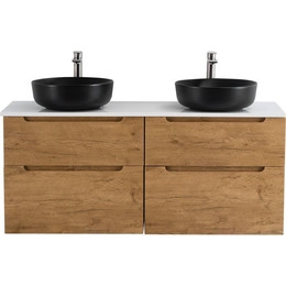 Тумба подвесная со столешницей BelBagno Etna 120 см ETNA-H60-600-2C-SO-RN-P+EK-120-2-BL, Цвет фасада: Rovere Nature - фото 