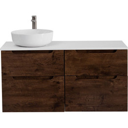 Тумба подвесная со столешницей BelBagno Etna 120 см ETNA-H60-600-2C-SO-RW-P+EK-120-AS-BO-L, Цвет фасада: Rovere Moro - фото 