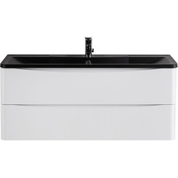 Тумба подвесная с раковиной BelBagno ACQUA-1200-2C-SO-BL 120 см, Bianco Lucido (раковина BB1200/455-LV-ART-ALR-NERO), Цвет фасада: Bianco Lucido Nero - фото 