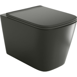 Унитаз подвесной безободковый Grossman Color GR-4441BMS с крышкой микролифт, черный - фото 