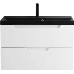 Тумба подвесная с раковиной BelBagno VITTORIA-1000-2C-SO-BL 100 см, Bianco Lucido (раковина BB1000/450-LV-ART-AST-NERO) - фото 