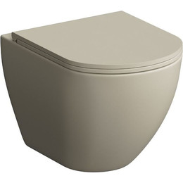 Унитаз подвесной безободковый Grossman GR-4455BEMS с крышкой микролифт, бежевый матовый - фото 