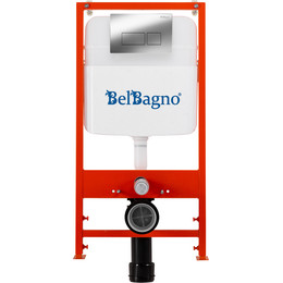 Инсталляция для унитаза BelBagno BB026/BB041CR (кнопка смыва хром глянцевый) - фото 
