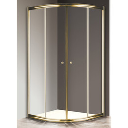 Душевое ограждение Cezares 80х80 см GIUBILEO-R-2-80-SCORREVOLE-C-G, золото/прозрачное - фото 