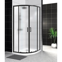 Душевое ограждение BelBagno 90x90 см UNO-195-R-2-90-P-NERO, черный/рифлёное - фото 