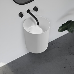 Раковина подвесная Abber Stein 42 см AS2624, белый матовый - фото 