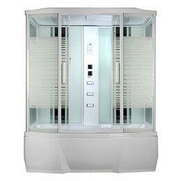 Гидробокс Loranto Selak CS 77-4 150х85х215, белый/прозрачное/узор - фото 