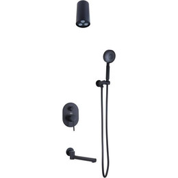 Душевая система для ванны Bronze de Luxe Scandi 14582-501B, черный матовый - фото 