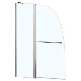 Шторка для ванны AZARIO AZ-142TB 100х140 см, хром/прозрачное - фото 