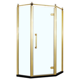 Душевое ограждение Azario Ontario AZ-NBB3231 100х100 см (стекло 8 мм) золото/прозрачное - фото 