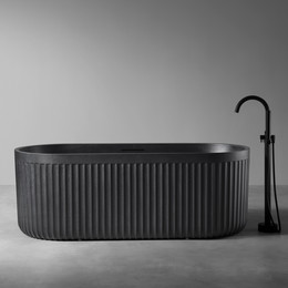 Ванна отдельностоящая Abber Stuttgart 170x75 см AM9925B, чёрный матовый - фото 